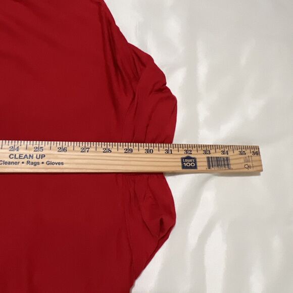 Lauren Ralph Lauren Surplice Top 3X Red Ruched Stretch Sleeveless Blouse Tunic - Picture 11 of 11